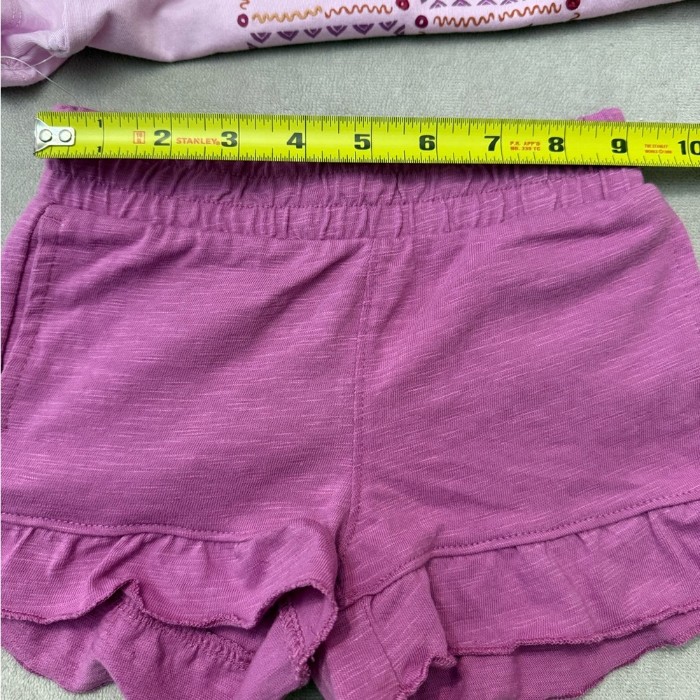 Cat & Jack Girls 2T 2-Piece Outfit Set Purple Graphic Tee & Ruffle Shorts NWT - Picture 4 of 7